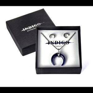 Indigo Authority NWWT Crescent Necklace & Earings